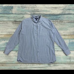 Vintage Men's XL Tommy Hilfiger 80s 2 Ply Fabric Oxford Shirt